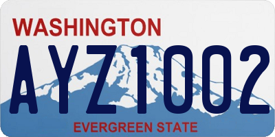 WA license plate AYZ1002