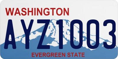 WA license plate AYZ1003