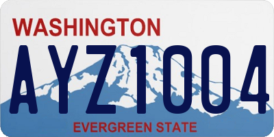 WA license plate AYZ1004