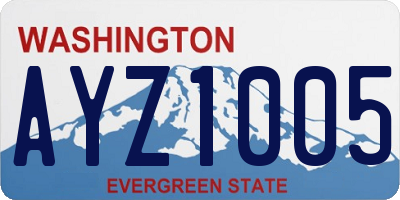 WA license plate AYZ1005