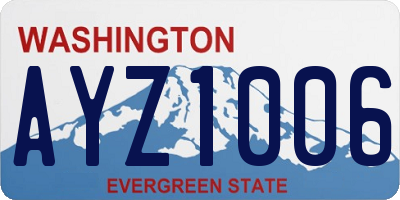 WA license plate AYZ1006