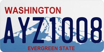 WA license plate AYZ1008