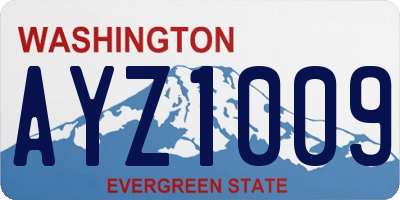 WA license plate AYZ1009