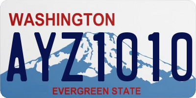 WA license plate AYZ1010