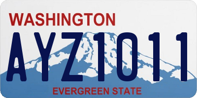 WA license plate AYZ1011