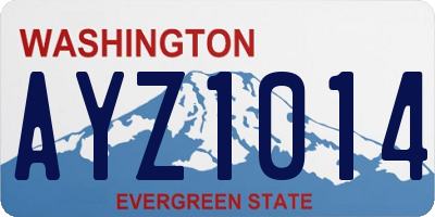 WA license plate AYZ1014