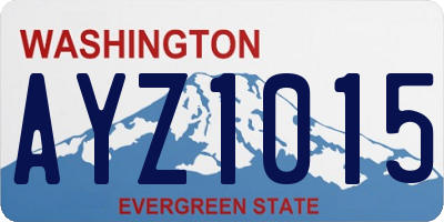 WA license plate AYZ1015