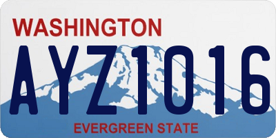 WA license plate AYZ1016