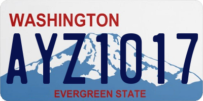 WA license plate AYZ1017