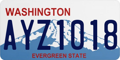 WA license plate AYZ1018