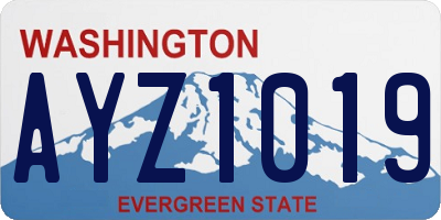 WA license plate AYZ1019