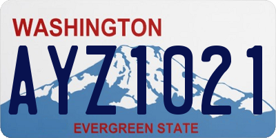 WA license plate AYZ1021