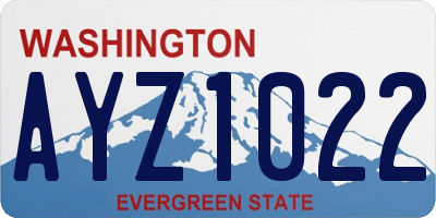 WA license plate AYZ1022