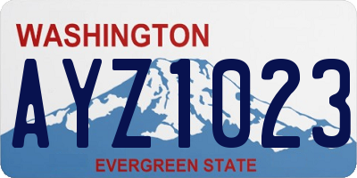 WA license plate AYZ1023