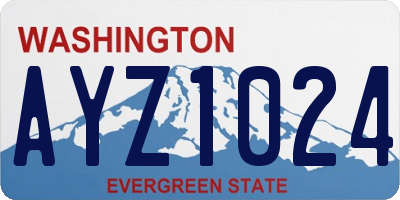 WA license plate AYZ1024