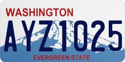 WA license plate AYZ1025