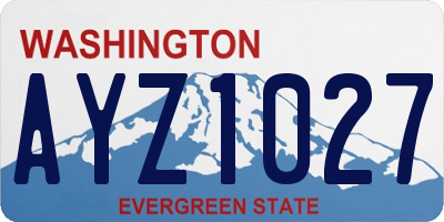 WA license plate AYZ1027