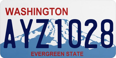 WA license plate AYZ1028