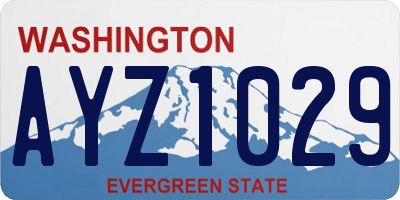 WA license plate AYZ1029