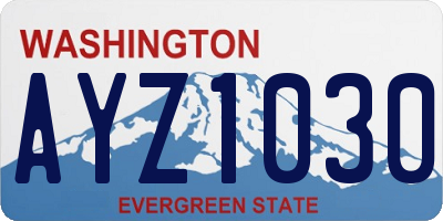 WA license plate AYZ1030