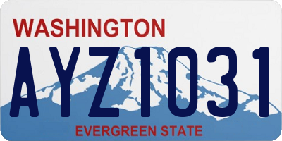WA license plate AYZ1031