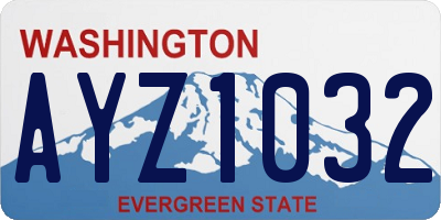 WA license plate AYZ1032