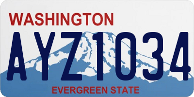 WA license plate AYZ1034