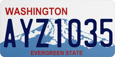 WA license plate AYZ1035