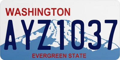 WA license plate AYZ1037