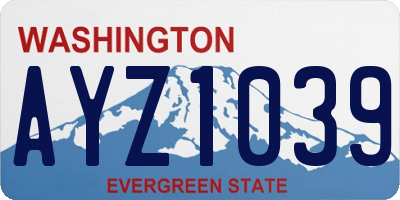 WA license plate AYZ1039