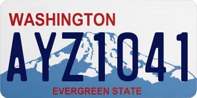 WA license plate AYZ1041