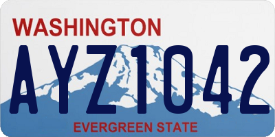 WA license plate AYZ1042
