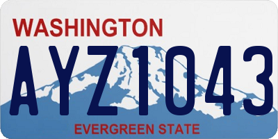 WA license plate AYZ1043