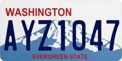 WA license plate AYZ1047