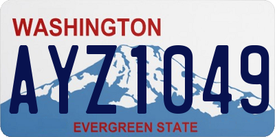 WA license plate AYZ1049