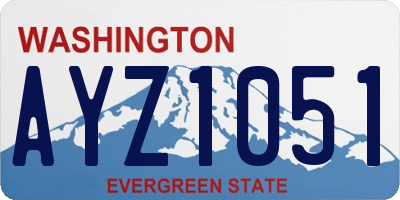 WA license plate AYZ1051