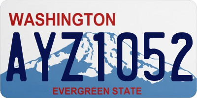 WA license plate AYZ1052