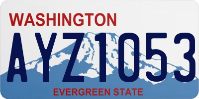 WA license plate AYZ1053