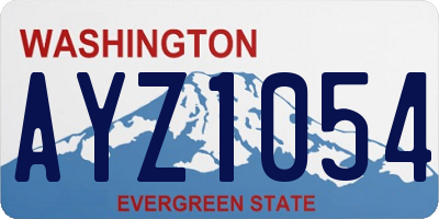 WA license plate AYZ1054