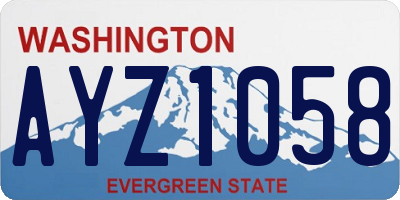 WA license plate AYZ1058