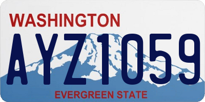 WA license plate AYZ1059