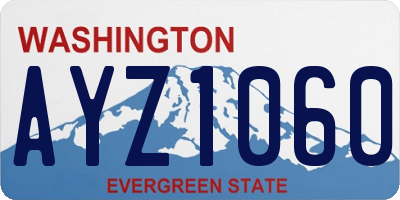 WA license plate AYZ1060