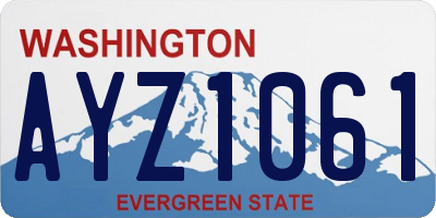 WA license plate AYZ1061