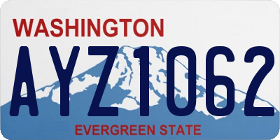 WA license plate AYZ1062