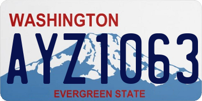 WA license plate AYZ1063