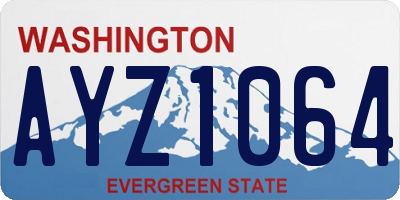 WA license plate AYZ1064