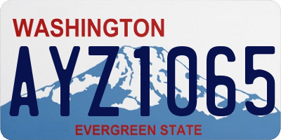 WA license plate AYZ1065