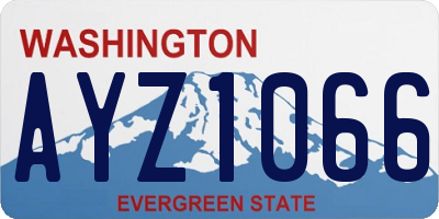 WA license plate AYZ1066