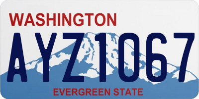 WA license plate AYZ1067