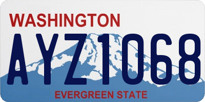 WA license plate AYZ1068